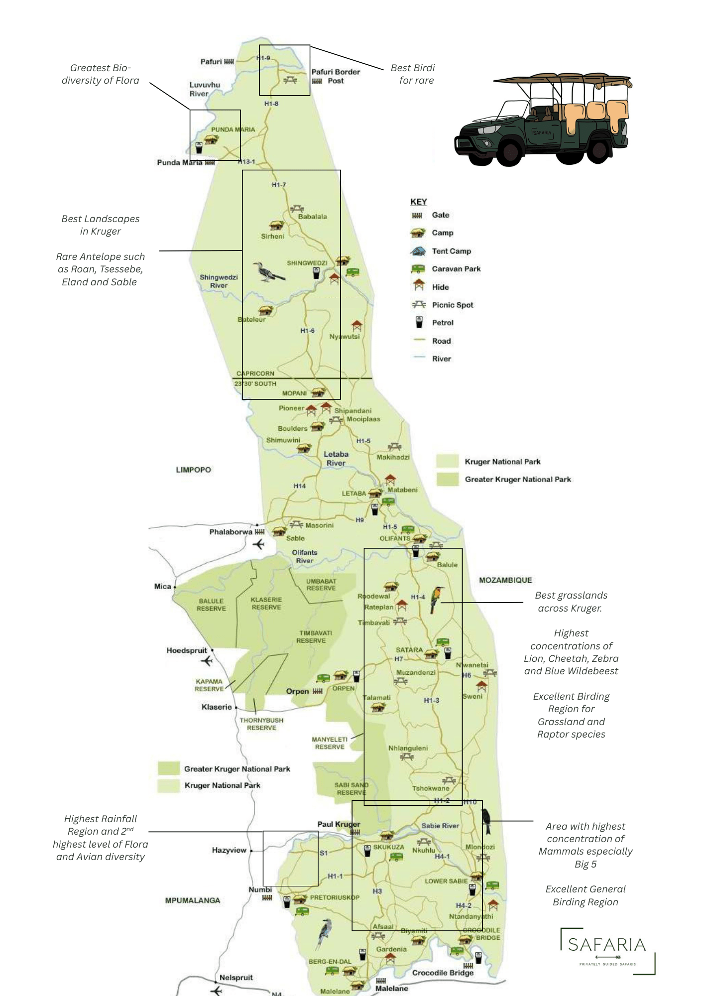 New Safaria Kruger Park Map