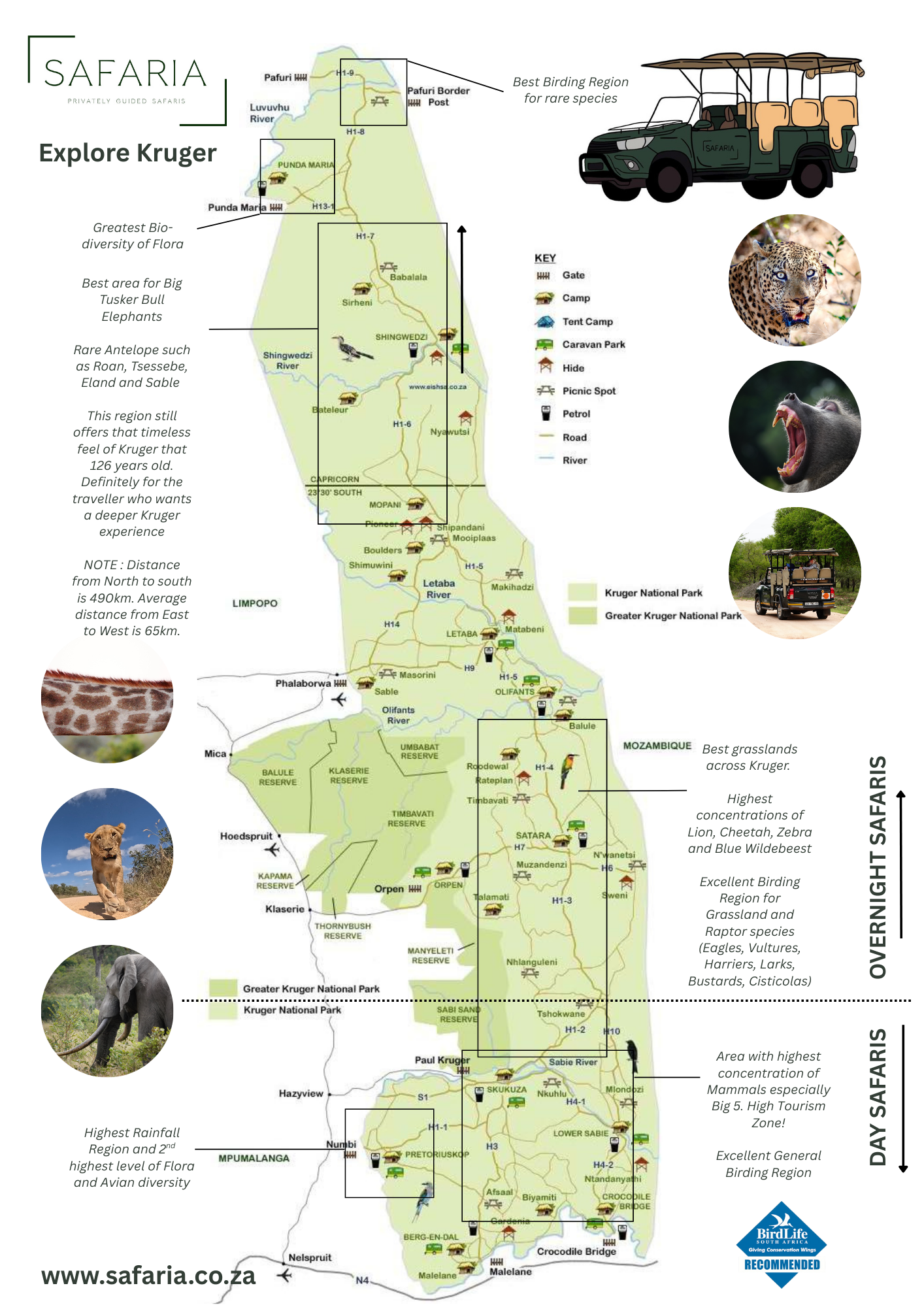 Kruger National Park Map Safaria
